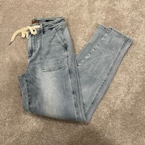Judy Blue Women's High Waist Denim Cotton Jogger Drawstring Jean Pant Size 7/28‎